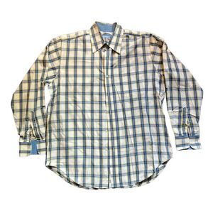 J. Mclaughlin Button-Up Shirt Men's Medium Multicolor Plaid Collared Casual Wear